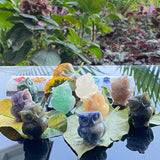 Búho de cuarzo cuarzo Handmade Sculpture