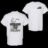 Barstool Outdoors Duck Hunt 2 Sided Shirt, Vintage Mallard Hunting Tshirt, Unisex Graphic Printed Tee, Cotton Shortsleeve Casual Womenswear, Daily Women's Top, Full Color, Full Size