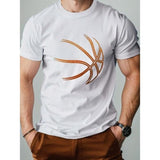 Basketball Lines Pure Cotton Men's Tshirt Comfort Fit Made in USA