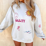 Beachy Sticker Trend Graphic Sweatshirt