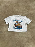 Vintage 80s Bar/Beer Crop Top T Shirt Baby Tee womens T-shirt, Girls Trip shirt