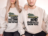 Bend Over And I'll Show You Matching Couple Christmas Sweatshirt, Griswold Family Shirt, Christmas Tree Shirt, Christmas Family Party Gift