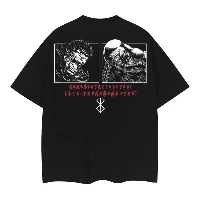 Berserk "End of the Dream" Heavyweight Vintage Tee 100% Cotton OVERSIZED Anime T-shirt cotton shirt anime clothing Top Casual Black Man