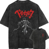 Berserk Guts Back Print Vintage T-Shirt , for unisex , gift for anime fan Menswear Top