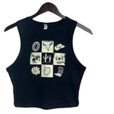 Black Western Checkers - Crop Tank, Baby Tee, Crop Tank Top Y2K Shirt, Political Activism, LGBTQ Rights, Free Speech, Feminist Shirt, Gift For Her