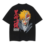 Bleach "Hollowfication" Heavyweight Vintage Tee 100% Cotton OVERSIZED Anime T-shirt Menswear Top Casual Streetwear Black Baggy Overshirt Tshirt
