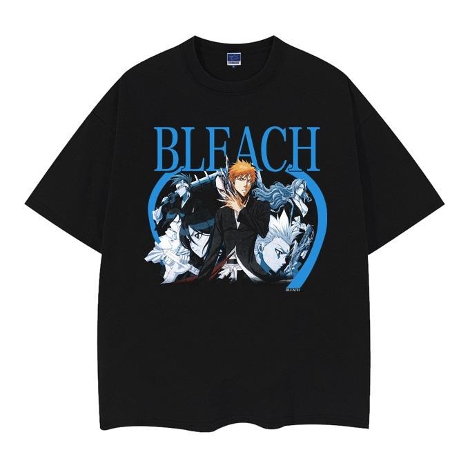 Bleach "Ichigo Kurosaki" Heavyweight Vintage Tee 100% Cotton OVERSIZED Anime T-shirt vintage t-shirts cotton shirt Top Casual Black Man Menswear Tshirt