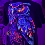 Blue owl T-shirts Cotton Black