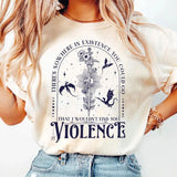 Bookish Shirt, Fourth Wing,Nowhere In Existence Violence Tshirt, Violet Sorrengail, Fantasy Book Dragon, Unisex Sweater Pullover Tee