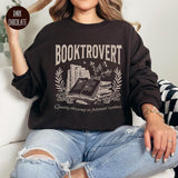Booktrovert Shirt for Women Vintage Reading Sweatshirt Gift for Book Lovers Bookworm Sweatshirt Bookish Gift 4F5KL