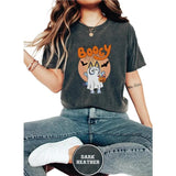 Boooooooey Halloween Trick or Treat with Halloween Candy Jack-o-lantern Shirt, Cute Boo Puppy Ghost T-Shirt, Funny Spooky Season Tee, Cute Dog Halloween Shirt, Trick or Treat T-shirt Cotton Unisex