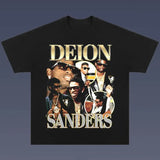 Bootleg Vintage 90s Style Deion Sanders T-Shirt Casual Classic christian clothing Cotton Fabric Menswear Top