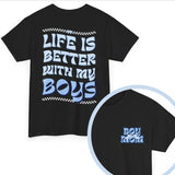 Boy Mom Crewneck Tee, Two Sided Tee - 3 Color Options, Boy Mama Graphictees, Summer Round Neck Womenswear T-Shirt mama graphictees boymom shirt