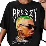 Breezzy Shirt, Singer TShirt, Chris Singer T-shirt, Retro Brown Shirt, R&B Singer Tee, Full Sizes, Full Colors, Unisex T-shirt for Men and Women, Classic Menswear, Womenswear Top Collar Cotton Streetwear