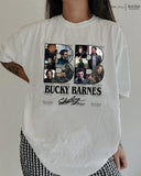 Bucky Barners - Sebastian Stan Signature Comfort Colors Unisex Tshirt, Winter Soliers 90s Retro, Merch Celebrity Crush