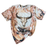 Bull Skull Cowhide Bleach Shirt