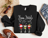 Buon Natale Sweatshirt, Italian Merry Christmas Sweater, Christmas Wine Gift Hoodie, Matching Family Group Holiday Sweatshirt.