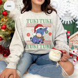 Burrito Sabanero Crewneck Sweatshirt de Navidad, Tuki Tuki Latina Ugly Christmas Sweater,  Mexican Feliz Navidad Knit Womenswear