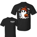 Buscch Light Ghost Pumpkin Halloween T-Shirt ,Funny Spooky Shirts, Pumpkin Shirt, Buscch Light T-Shirt, Halloween Shirt, Unisex Classic Cotton Tee with 2 Sided Graphic Print in All Sizes, For Women, For Men