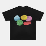 CANDY Want to Try Graphic Tee Oversized Aesthetic Y2k Clothing Streetwear T-Shirt Graphic Tee for Men Women