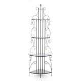 Ornate 4-Tier Metal Corner Bakers Rack Kitchen Dining Shelf