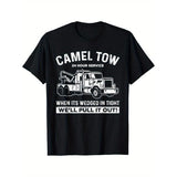 [Camel Trailer T-shirt] Multi-Functional Camel Trailer T-shirt - Exquisite Printing, High Quality Cotton, Knitted Craftsmanship - Essential for Halloween, Christmas, Thanksgiving Made in USA