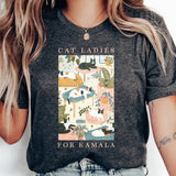 Cat Ladies for Kamala Shirt, Cute Pink Cats Kamala Harris 2024 Shirt, Childless Cat Ladies, Cat Lady for Kamala T-Shirt, Kamala Cats Mamala