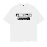 Chainsaw Man "Demon Hunter" Heavyweight Vintage Tee 100% Cotton OVERSIZED Anime T-shirt Menswear Top Casual Streetwear White Baggy