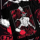Chainsaw Man Anime T-Shirt & Sweatshirt, CSM Denji Pochita Graphic Tee, Anime Manga Lover Gifts Ball Cotton