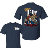 Characters Friend Shirt, Miler Lite Horror Characters Halloween Shirt, Horror Movie Shirt, Miler Lite Tshirt,  Halloween Shirt, Unisex Classic Cotton Tee with 2 Sided Graphic Print in All Sizes, For Women, For Men