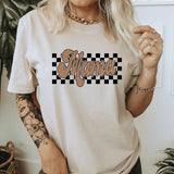 Checkered Mama Casual Everyday T-Shirt. Retro distressed Graphic Shirt. Perfect Mom Gift