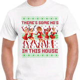 Christmas Ho's in this house- Men's Funny T-Shirt - Ugly Sweater Style - Menswear, Cotton christmas sweatshirt meme Top Sport Casual Shortsleeve Crewneck christmas unisex ugly sweater Round Neck Streetwear