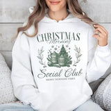 Christmas Morning Social Club Sweatshirt, Christmas Social Club, Merry And Bright, Merry Morning Vibes Shirt, Trendy Aesthetic Hoodie, Unisex Sweater