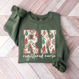 Christmas Registered Nurse Sweatshirt, Nurse Shirt For Christmas, Christmas Crew Nurse Cotton Crewneck