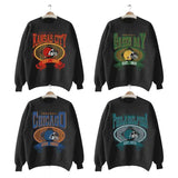 Classic Football Crewneck Sweatshirt - Black Color For All Team