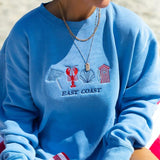 Coastal Classic 'East Coast' Embroidered Cozy Crew