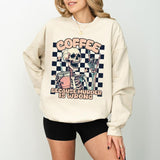 Coffee Because Murder is Wrong Skeleton Shirt Sweatshirt Hoodie, Funny Sweatshirt, Funny Graphic Tee, Sarcastic Unisex Sweatshirt, Graphic Sweatshirt