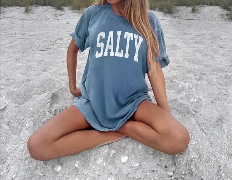 [Comfort Color] Salty Shirt, Trendy Beach Tees, Beach Shirt, Beach T-Shirt, Vacation Summer, Summer Shirt