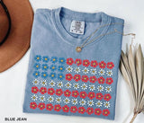 Comfort Color Floral American Flag Shirt, Patriotic Shirts, Independence Tee, 4Th July For Women, 4Th Of July Flag, Usa Flag Heart, Floral American