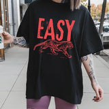 Comfort Colors Easy Tiger Womens Short sleeve casual cotton graphic tshirt - Womenswear Top