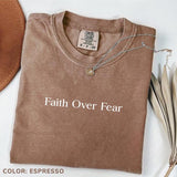 Comfort Colors Faith Over Fear Graphic TShirt, Inspirational T-Shirt, Christian Apparel, Based Apparel Gift, Christian Streetwear, Gift for Believers