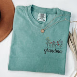 Comfort Colors Floral Grandma Shirt, Mothers Day Gift For Grandma, New Nana T-Shirt, Granny Tee, Gigi Mimi Tee, Nana TShirt