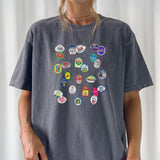 Comfort Colors Fruit Sticker Shirt, Summer Graphic Tee