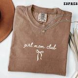 Comfort Colors Girl Moms Club T-Shirt, Coquette Mom Tee, Mom of Girls TShirt, Mother's day Gift, Trendy Mama Shirt, Cute Mom Shirt, Girl Mama