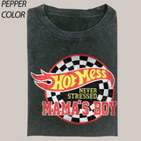 Comfort Colors Hot Mess Mama Boy Stressed Vintage Graphic Shirt, Bleached Mom T-Shirt, Boy Mama Race Car Mom Shirt, Mother Day Gift