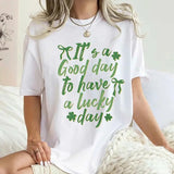 Comfort Colors It's a Good Day to Have a Lucky Day T-Shirt, St. Patrick's Day, Retro Coquette Lucky Tee