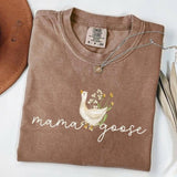 Comfort Colors Mama Goose T-Shirt, Floral Goose Mom T-Shirt, Vintage Mother's Day Gift, Goose Birthday Tee For Mom, Goose Floral Tee, Gift for Mom