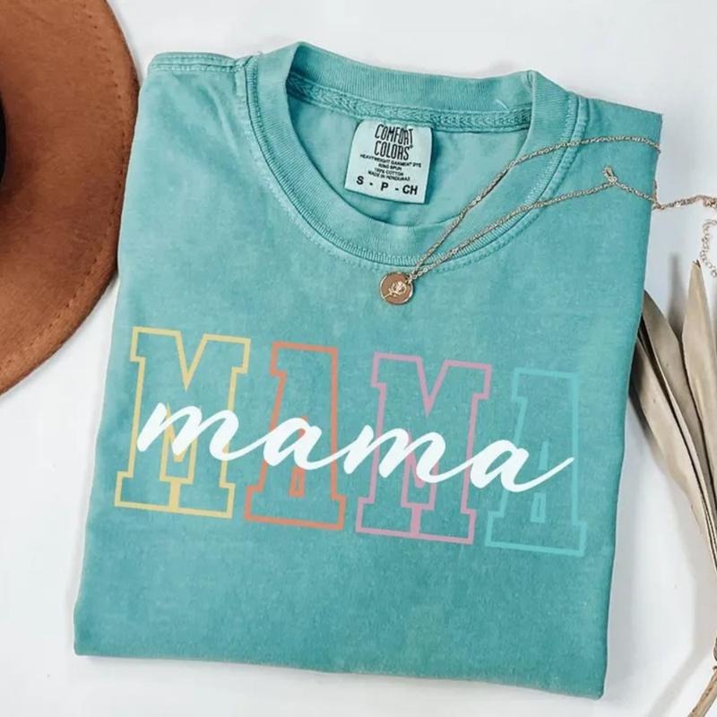 Comfort Colors Mama T-Shirt, Retro Mama Tee, Stylish Mom Tshirt, Mother's Day Gift, Cute Mom Outfit, Colorful Mom T-shirt, Mom Life Shirt