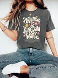 Comfort Colors Motherhood is Kingdom Work Shirt, Christian Mom Shirt, Retro Christian Mom T-Shirt, Christian Mothers Day Tee, Bible Cotton Fabric Top Traditional