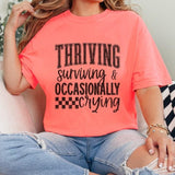 Comfort Colors Occasionally Crying Women's Short Sleeve Casual Cotton Graphic Tshirt - Womenswear, Top